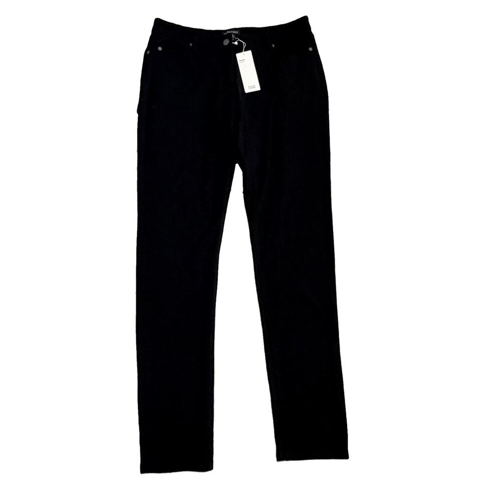 New Eileen Fisher Womens Black Tencel Nylon Spandex Ponte Pants Size 10 $258 NWT